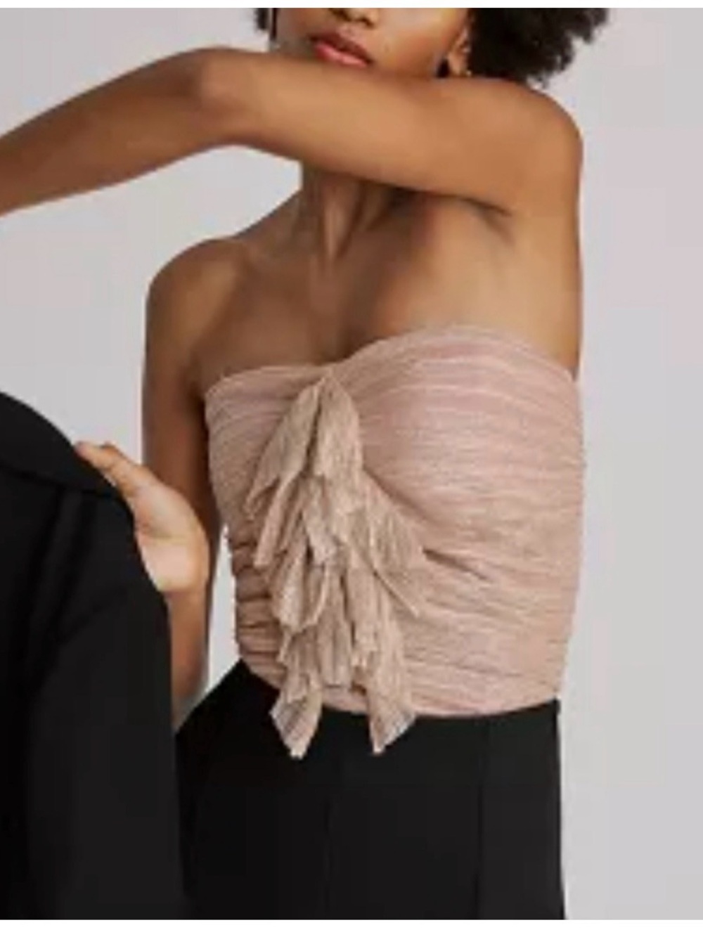 EUC- Maeve Rose Gold Strapless Top Size M